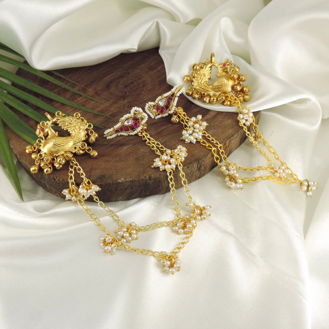 Birds Nest earing with chain