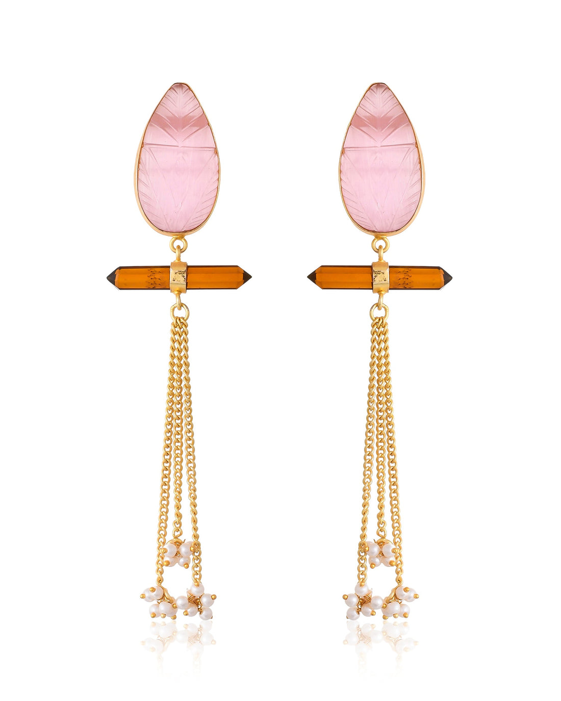 PINK CARVED DANGLERS