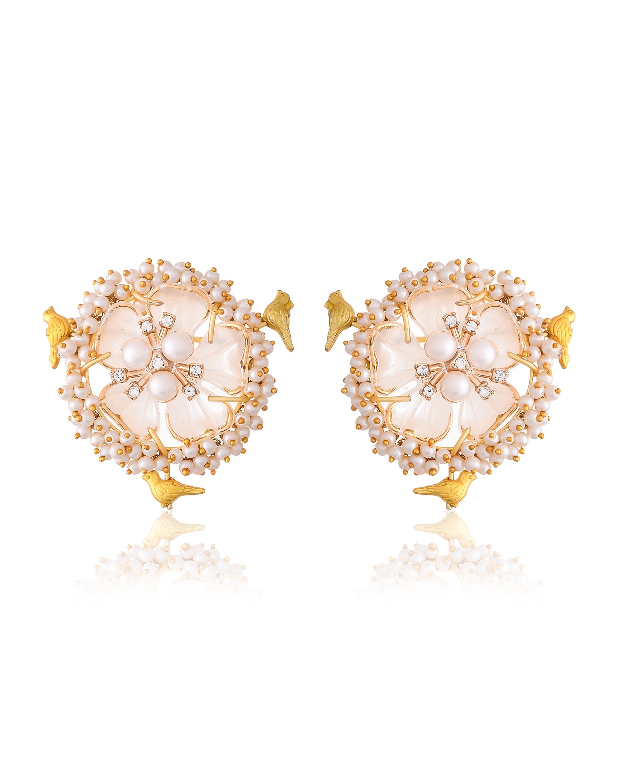 FLOWER BIRDIE STUDS