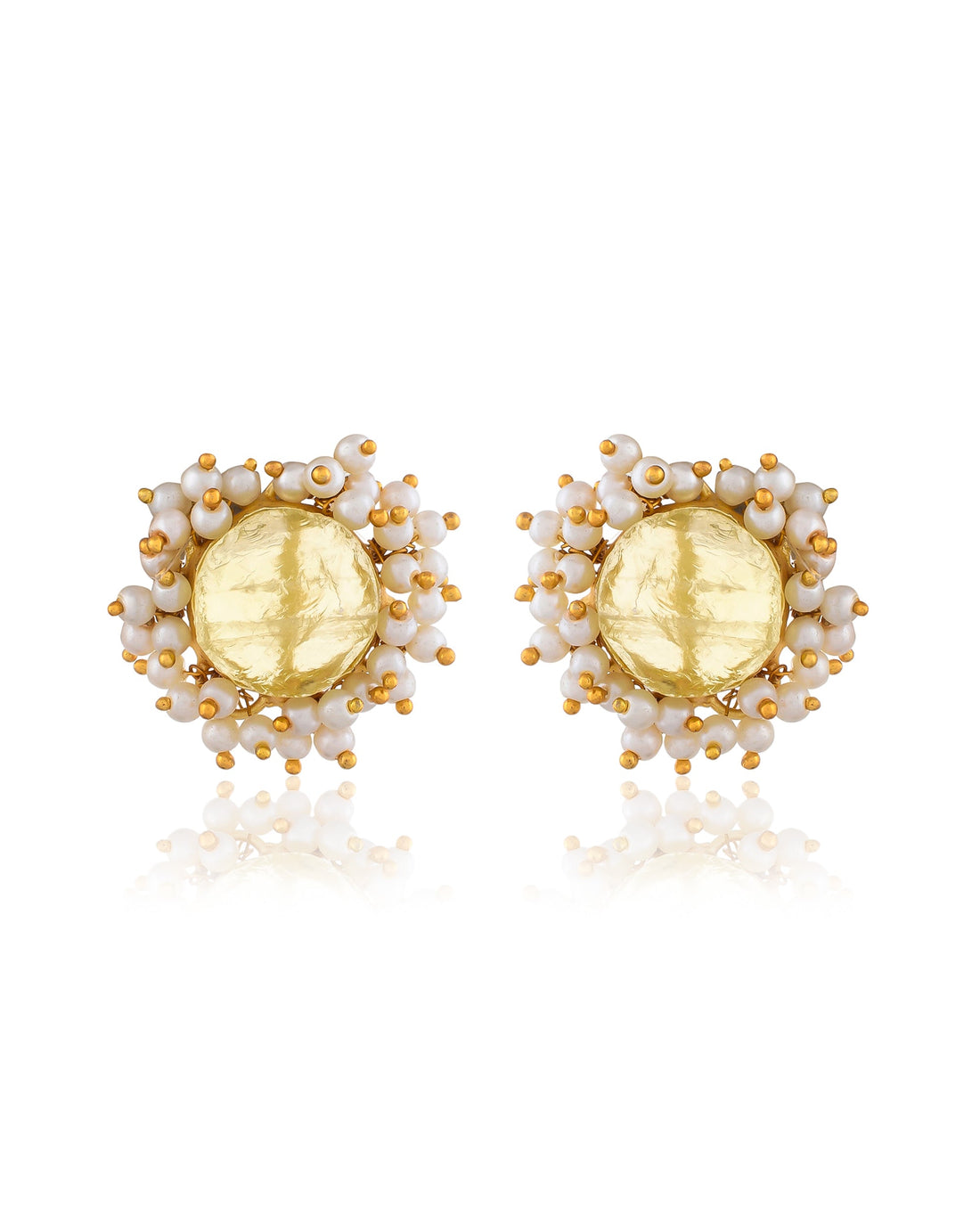 LIGHT OLIVE GREEN GLASS ROUGH EARRINGS