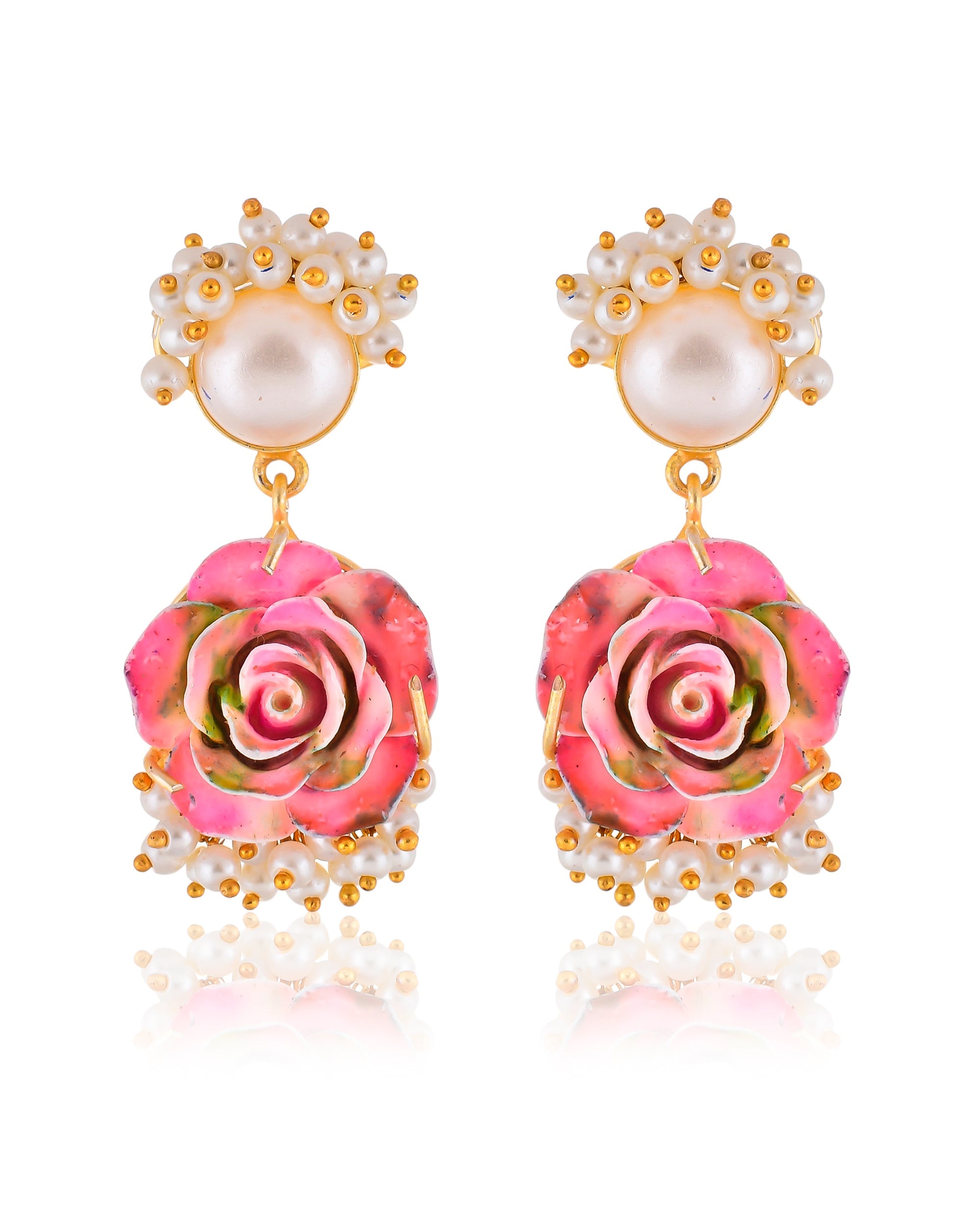 MESMERISING PINK AND WHITE FLORAL NECKLACE