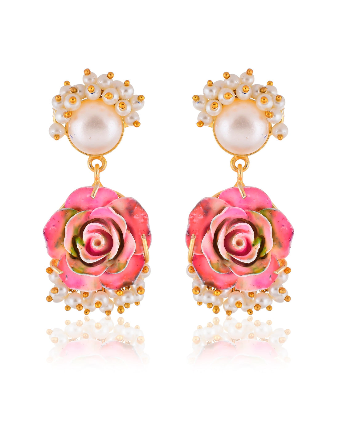 MESMERISING PINK AND WHITE FLORAL NECKLACE