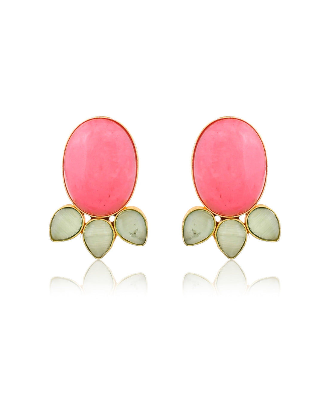 Glimmer Pink Mother of Pearls Necklace Set with Earrings