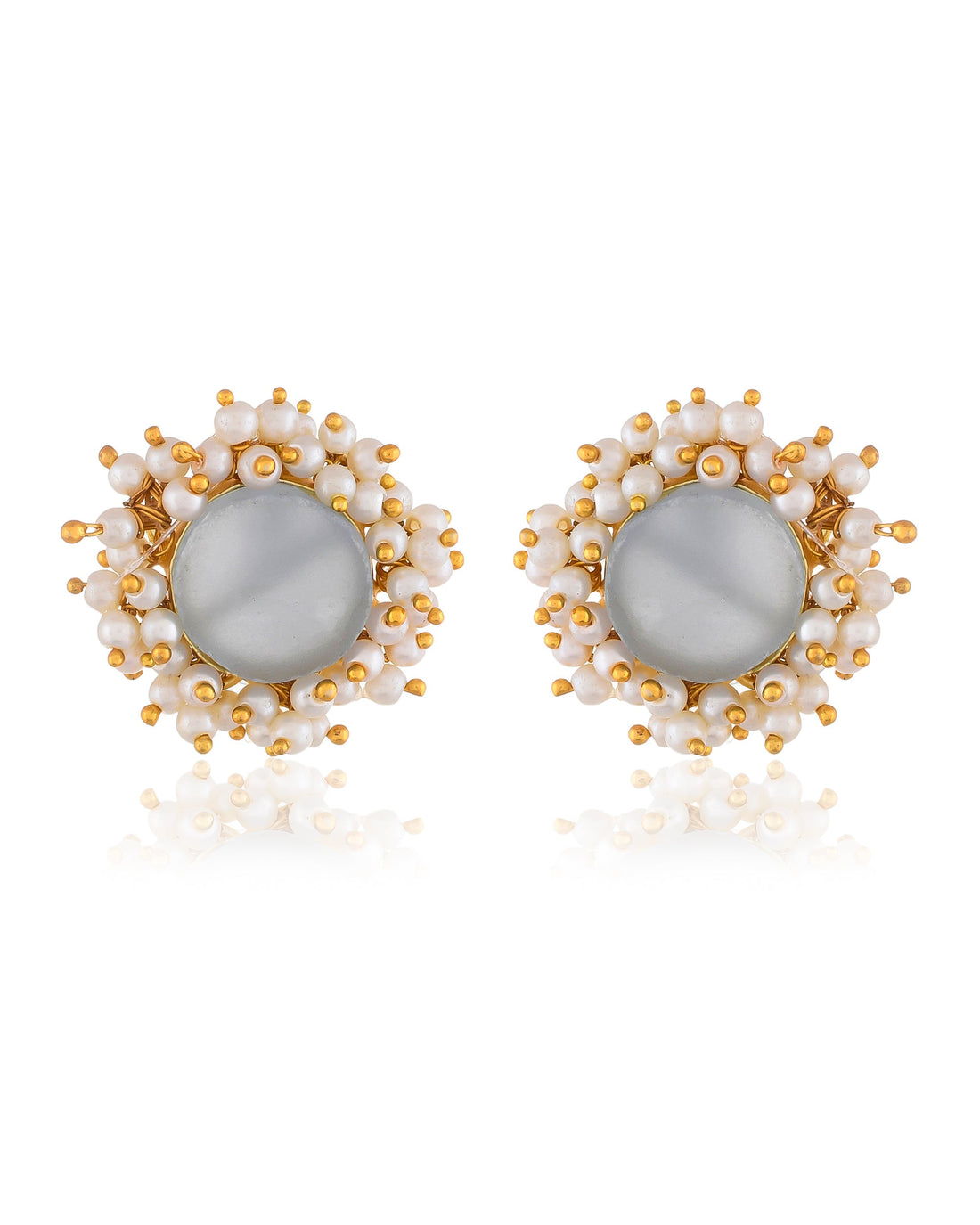 POWDER BLUE GLASS ROUGH EARRINGS