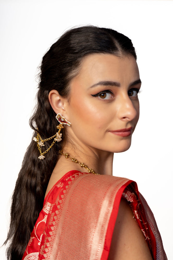 Birds Nest earing with chain