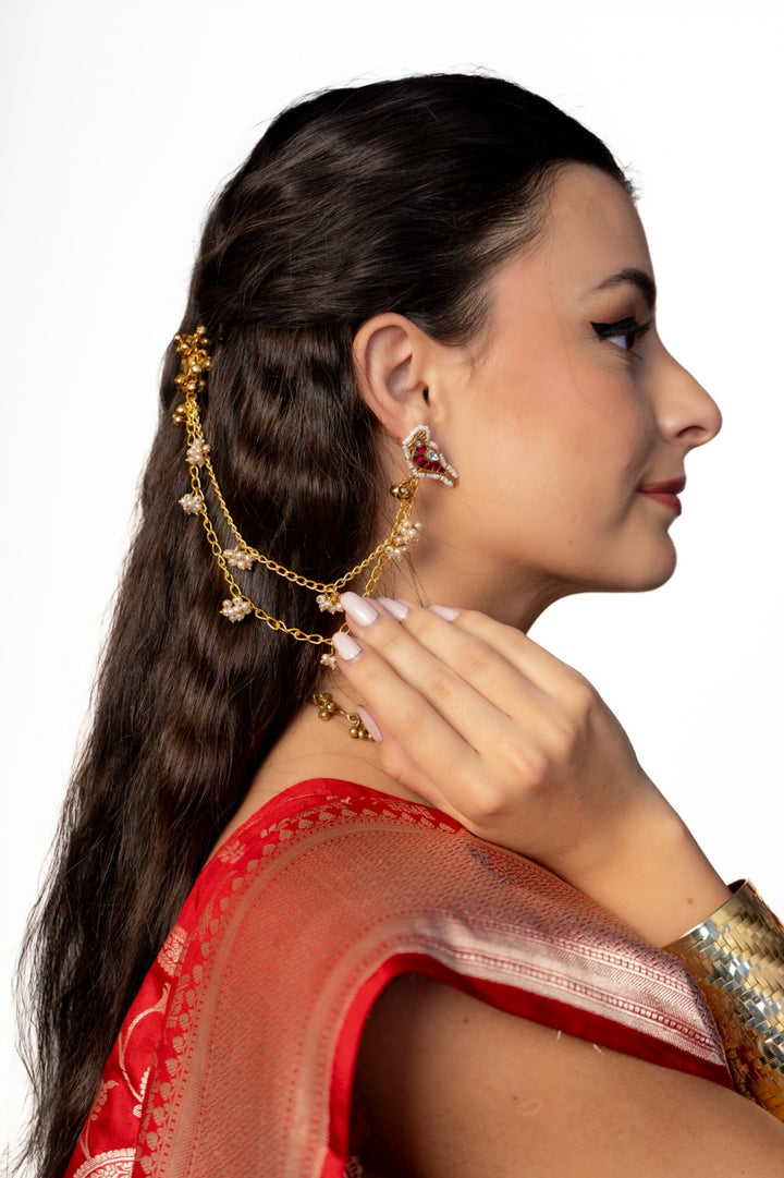 Birds Nest earing with chain