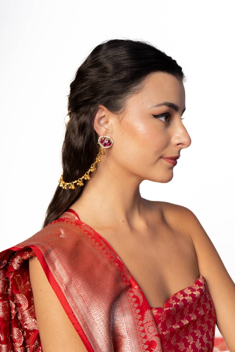 Dhadkan-e-Dil earing with hair chain
