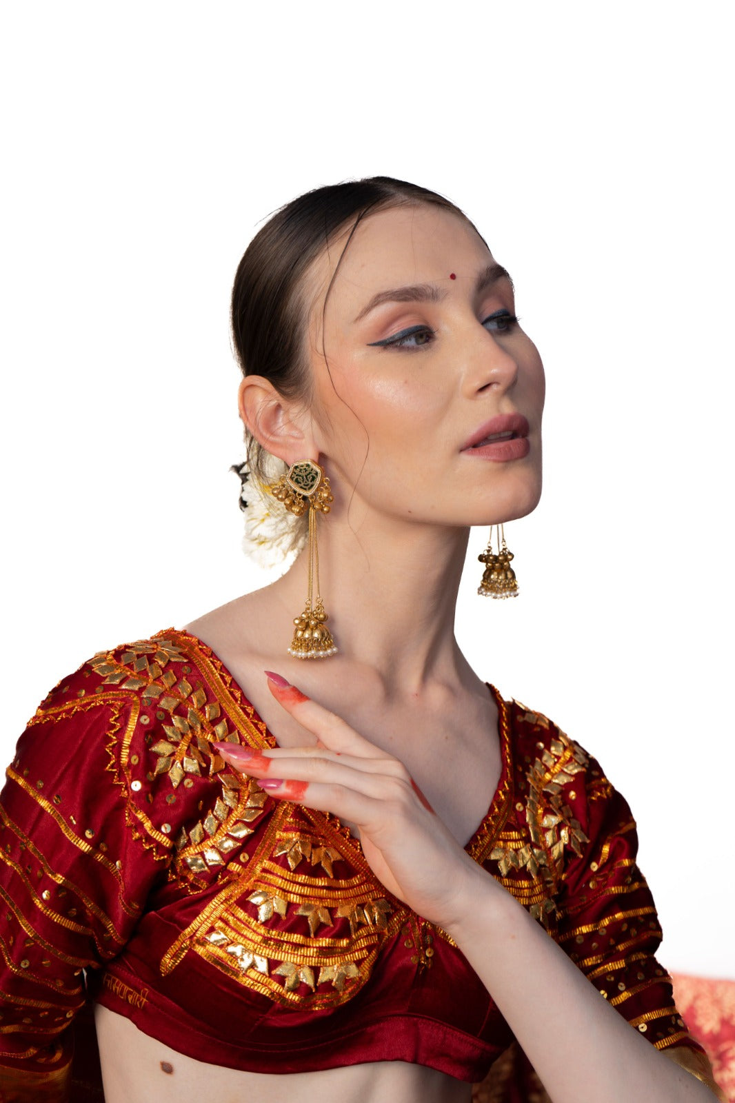 Dewdrop Thewa Earings